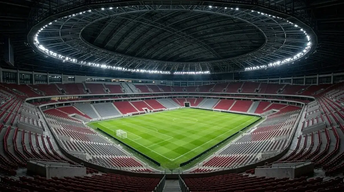 Innenansicht des NRG Stadium in Houston mit geschlossenem Dach